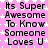 A static image with a pink background covered in white stars, displaying repeated text "Its Super Awesome To Know Someone Loves U" in black pixelated font.