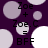 Purple background with light purple and white circles; black text 'Zoe + Zoe.C = BFF' repeated in two