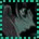 A pixelated icon with a teal and black checkered border, featuring four showing a dark figure's face turning left to right while displaying numbers