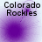 Four display 'Colorado Rockies' text above purple circular gradients with varying opacity and size, some showing dotted lines connecting to smaller circles