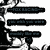 A static image shows three horizontal black bars with pixelated text on a white background, partially obscured by grayscale shapes.