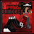 Pixel art contact sheet of an animated 'Punk Princess' icon showing a cartoon character in red dress and white hat with varying poses across frames on red dotted background.