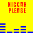 Yellow background with red text "WICCOH PLEASE" and blue horizontal bars in a repeating pattern.
