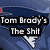 Four- of pixelated text overlays on a blue and white sports logo background with red accents