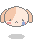Pixelated cartoon head with light brown pigtails, pink cheeks, and a single blue tear falling from the right eye