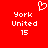 Red background with white pixelated text 'York United 15' on both sides and a heart symbol above center.
