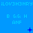 Blue background with repeating text and symbols; text reads 'iLOV3H3NRY' and 'B && H ANF' in light blue, with dark blue plus signs, stars, and Xs changing position across frames.