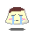 Pixelated cartoon face with brown hair, closed eyes, blue tears streaming down cheeks, pink blush marks on both sides of the face.