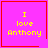 Four identical pink square with red borders display yellow text reading 'I love Anthony' and one includes a small red heart symbol