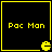 Four identical black square with yellow borders, each containing "Pac Man" text and a Pac-Man character icon in the bottom-right corner