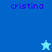 Pixelated blue background with 'cristina' text and a star icon that changes color between light and dark blue across frames.
