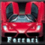 Red sports car with open doors and headlights on, positioned below text reading 'The Only Way To Fly' in red pixelated font against black background.