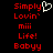 Red pixelated text 'Simply Lovin' miii Life! Babyy' on black background with white heart symbol above first line.