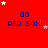 Red background with blue text 'GO RED SOX!' and white/pink stars in a pattern, showing animation changes across observations