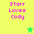 Pixelated text "Starr Loves Cody" appears on two colored backgrounds with a star icon changing color between frames.