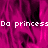 Pixelated pink and black background with repeated white text "Da princess" across multiple sections.