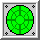 Green circular icon with lines and white square elements shifting across its surface in a sequence