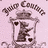 A static image divided into four quadrants with a red background, featuring pixelated text and a grayscale emblem.