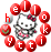 Hello Kitty avatar surrounded by red circular letters spelling 'hello kitty' in a spiral, with some letters missing or replaced.