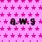 Static image with pink star pattern background and repeated black text 'a.w.g' in three , right side has gray rectangle