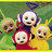 A static image featuring four Teletubbies characters on a bright green background with pink pixelated text reading "this is the best show in the world".