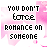 four and four showing repeated text phrases on a pink watercolor background with pixelated font