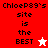 A pixelated graphic with text 'ChloeP89's site is the BEST' and a star symbol, displayed in red, white, and pink sections.