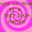 Pixelated icon with pink spiral background and brown text reading "IS A TEST ICON heheh" repeated four times in a