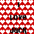 Red and white heart-patterned background with black text reading "I Love Jack" in four repeated sections.