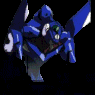 Pixel art of Evangelion mecha and characters with blue text reading "Neon Genesis Evangelion" on black background.