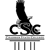 Black and white pixelated icon shows a stylized figure with a large head and body standing on a platform with vertical supports, with the letters CSE visible below.