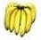 Static pixelated image of a yellow banana bunch with brown stems against a white background.