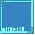 Pixelated blue square icon with light blue border and distorted text at bottom.