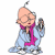 A pixelated cartoon character with a bald head and glasses stands on the left side of a contact sheet, while green text reading "Original Icons .com" appears on a dark green background to the right.