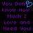 Purple pixelated text on black background with blue heart symbol replacing 't' in 'Don't', repeated twice side-by-side.