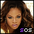 A woman with curly brown hair and gold earrings appears in , each showing slight variations in facial expression and head position beneath the text "SOS"
