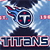 Pixelated static icon featuring a stylized Tennessee Titans logo with red and blue accents against a light blue background, including the word "TITANS" in bold lettering at the bottom.