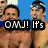 Six- of swimmers with text overlays showing 'OMJ! It's Phelps & Lochte', a vertical bar, '<3', and 'swimming' on blue background