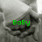 A grayscale image of a person's face with green text overlays changing across frames.