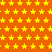 A static image of a repeating pattern featuring yellow star shapes on an orange background with a gray rectangular overlay in the bottom right corner.