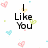 Pixelated text and scattered heart shapes on a white background with color accents.