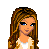 Pixel art contact sheet showing three frames of a female character with long brown hair, wearing a tan jacket and blue jeans, holding a small object in her right hand.