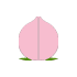 A pink peach-shaped icon with a vertical line and green base transitions to an angry stick figure between two pink petals, then gains blue sparkles on the right petal.