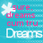 Pixelated cyan background with pink and white text, two white snowflake icons, and repeated 'Dreams' in large white letters.