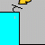 Animated sequence showing a yellow hand with white ball moving across gray background, interacting with cyan rectangular shapes and speech bubbles containing 'OW!'