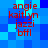 Blue pixelated background with red text listing names 'angie', 'kaitlyn', 'jazzi', 'bffl' in two vertical , displayed across four identical sections