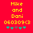 Red background with yellow text reading "Mike and Dani 060309<3" and five small star icons below, two green, one gray, two green.