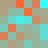 square pixels in muted brown, teal, and orange tones arranged without visible text or symbols