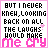 A 48x48 pixel animated contact sheet showing three frames of a text-based buddy icon with pink and black pixel art style, featuring the phrase "BUT I NEVER KNEW, LOOKING BACK ON ALL THE LAUGHS WOULD MAKE me cry" in blocky font with small star accents.