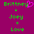 Green pixelated text 'Brittney' with a pink heart symbol, plus 'Joey' equals 'Love' on a magenta background.
